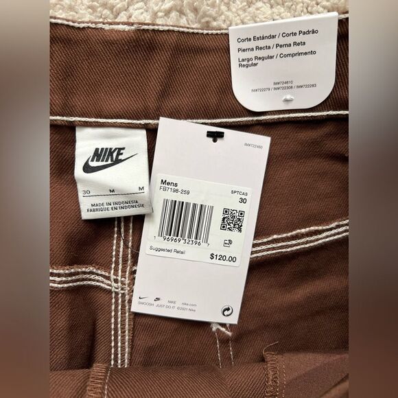 Nike Life Straight Leg Carpenter Pants Cacao Wow - Picture 10 of 14